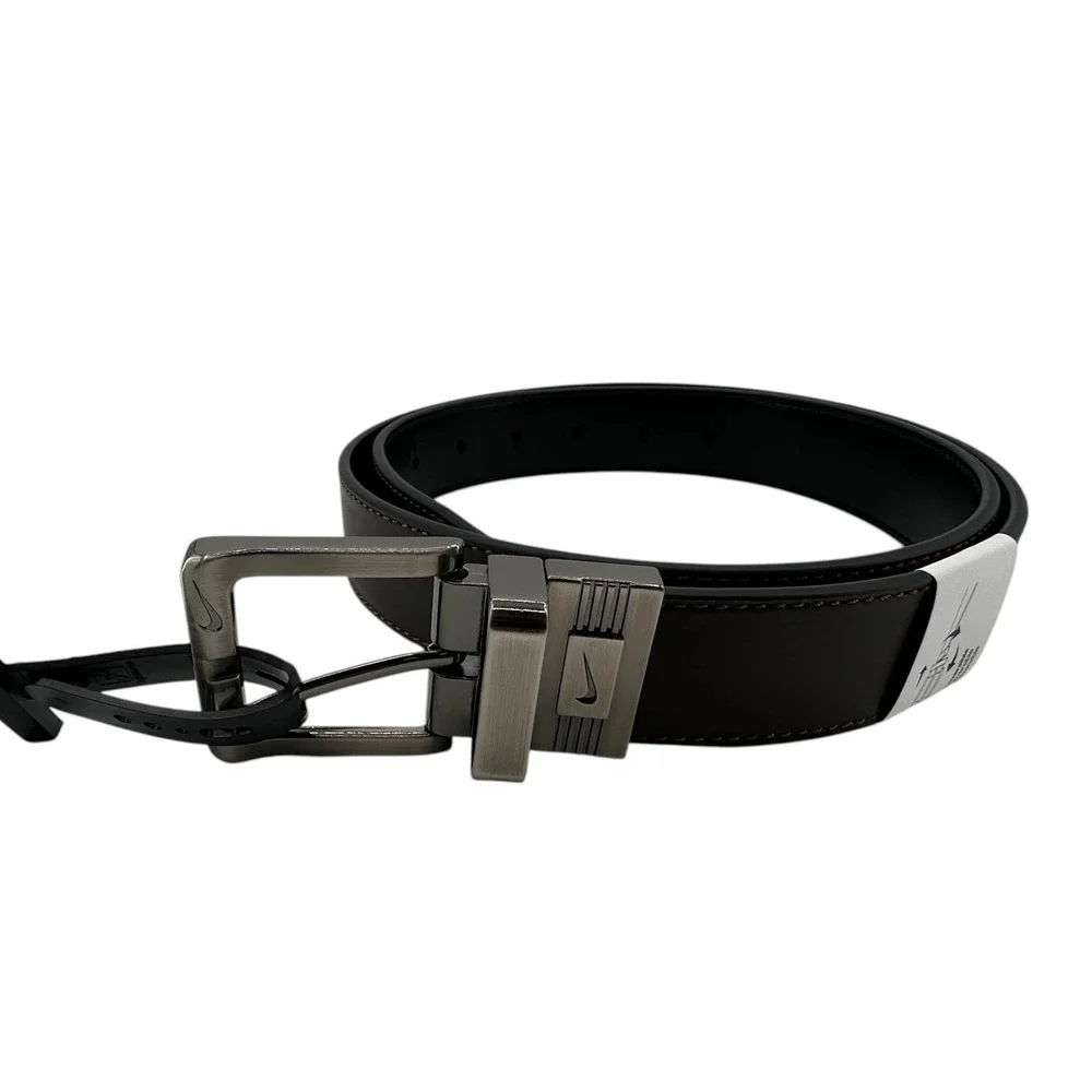Nike Reversible Belt Black Brown Men Size Medium (34-36) Classic Logo Buckle NEW